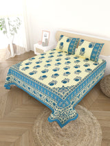 Cotton Printed Bedsheet with 2 Pillow Covers - (108 x 108 Inch)
