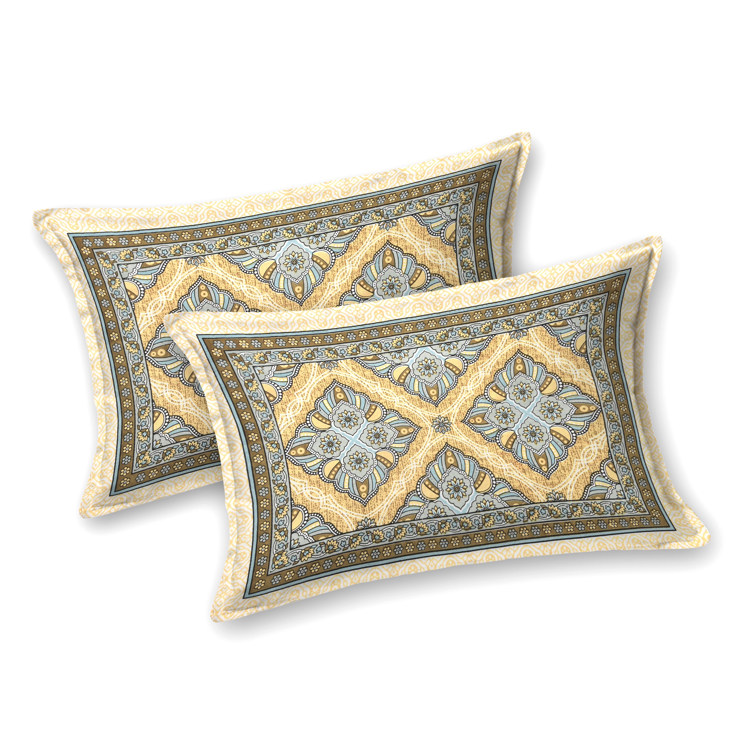 Rakhi Gift Box – Double Cotton Bedsheet, 2 Rakhi & 6 Beaded Coasters