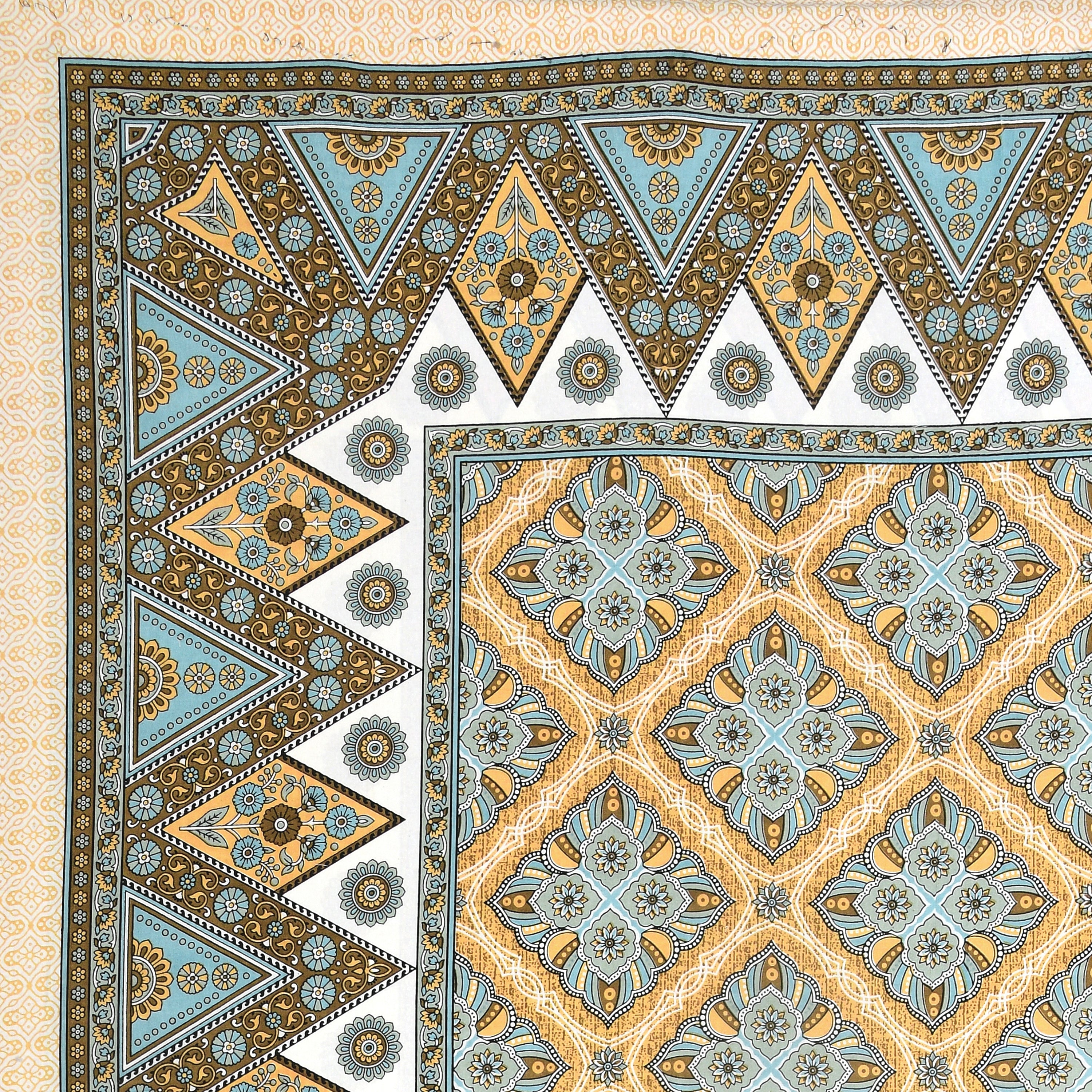 Rakhi Gift Box – Double Cotton Bedsheet, 2 Rakhi & 6 Beaded Coasters