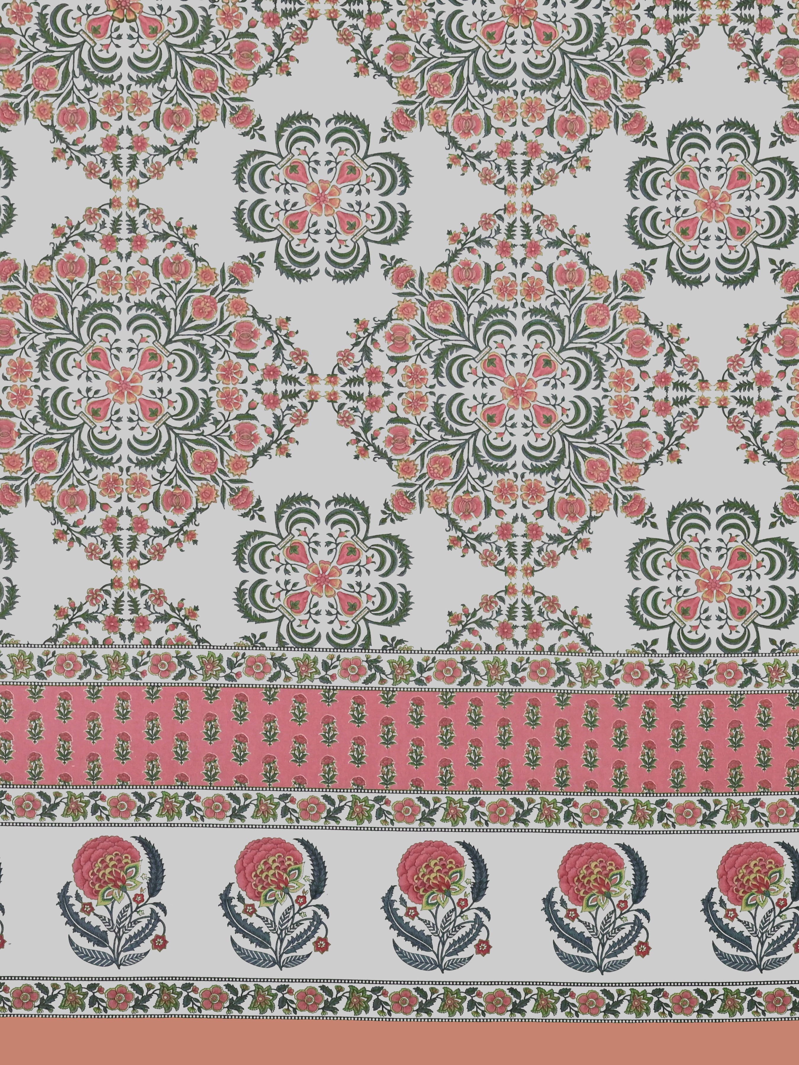 Cotton Printed Bedsheet with 2 Pillow Covers - (108 x 108 Inch)