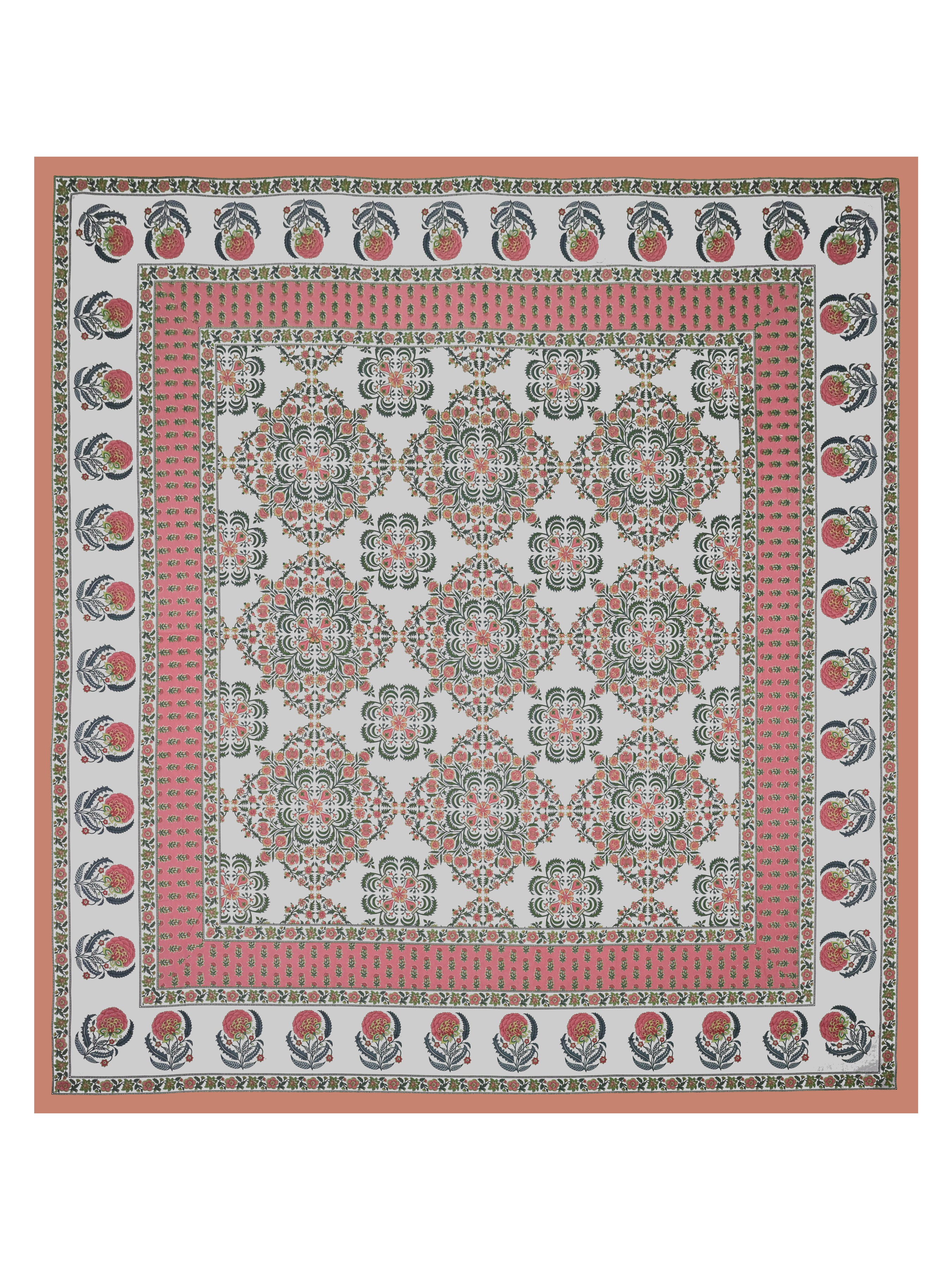 Cotton Printed Bedsheet with 2 Pillow Covers - (108 x 108 Inch)