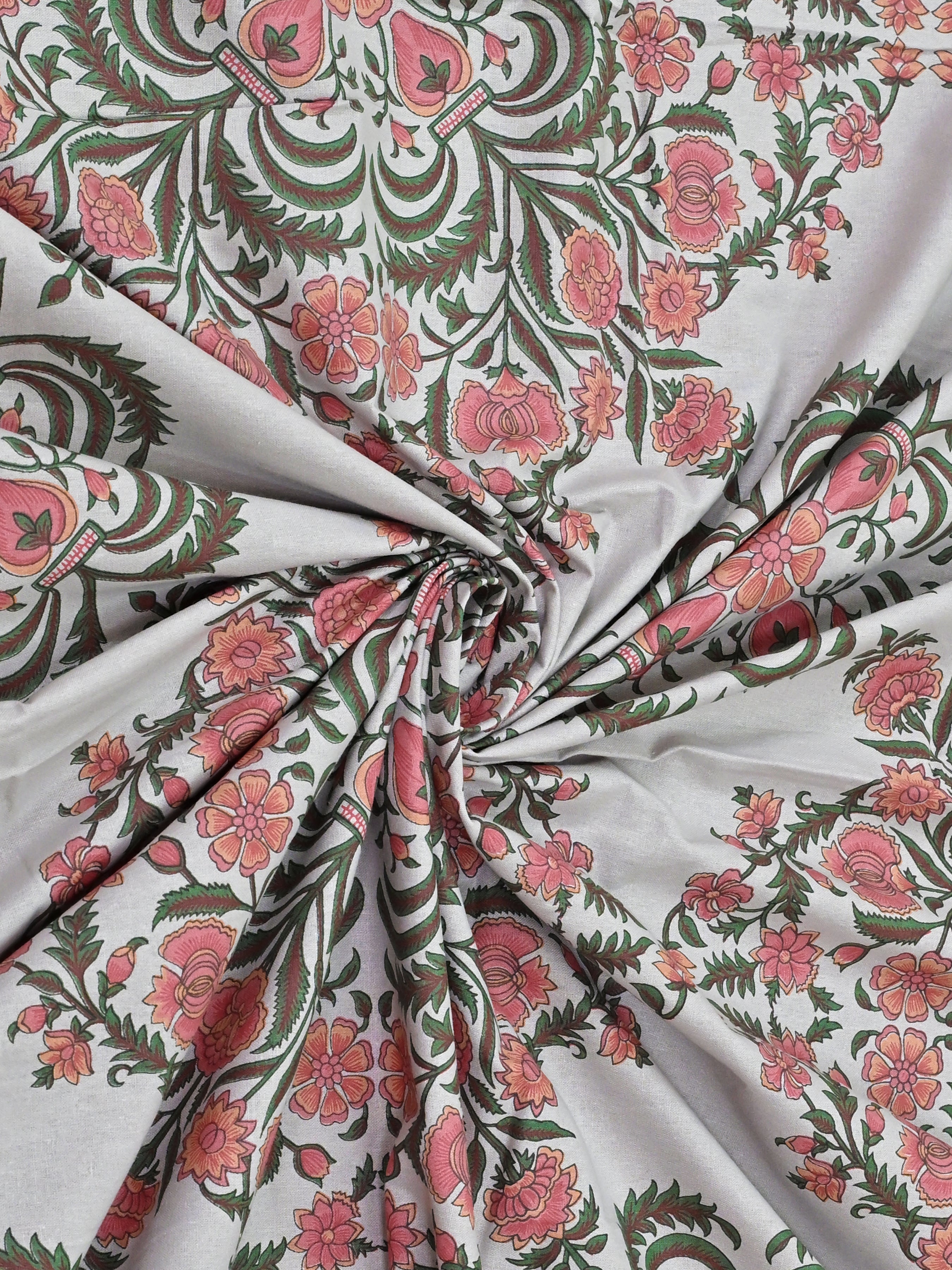 Cotton Printed Bedsheet with 2 Pillow Covers - (108 x 108 Inch)