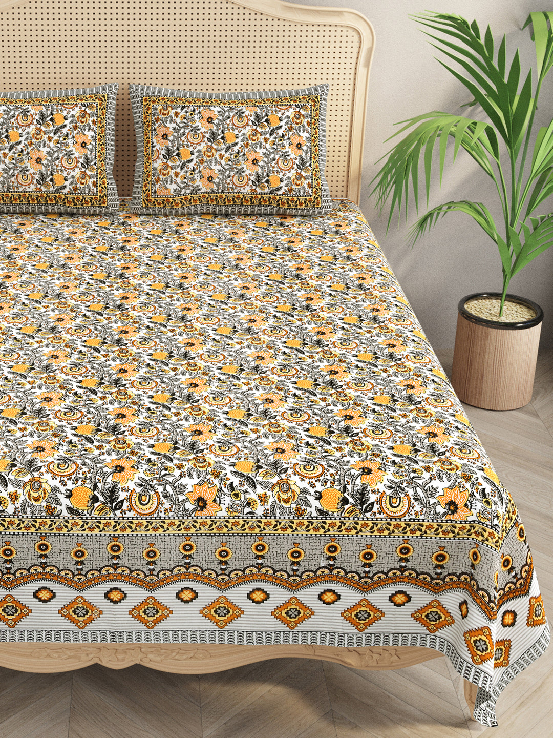 Double King Bedsheet with 2 Pillow Covers