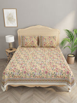 Diwali Gift Box | 1 Double Bedsheet, 1 Pair Door Hanging, 1 Metal Urli, 2 Laddoo Candles