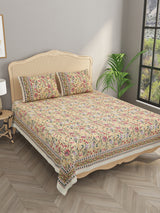 Diwali Gift Box | 1 Double Bedsheet, 1 Pair Door Hanging, 1 Metal Urli, 2 Laddoo Candles