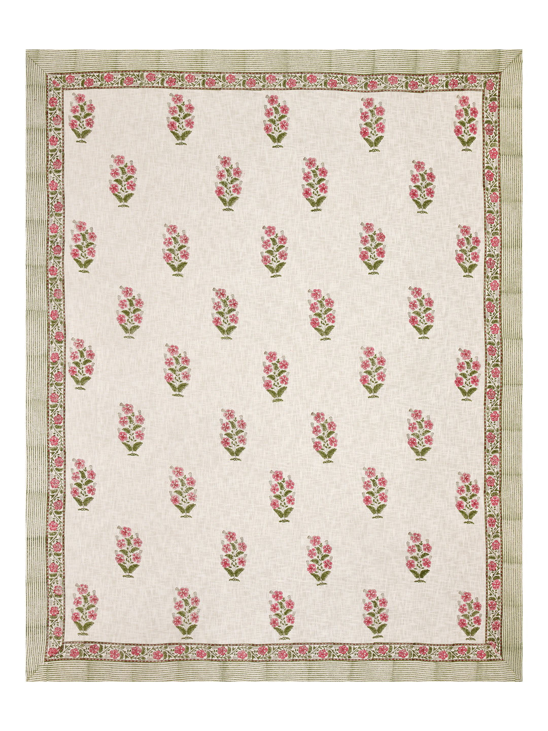 Handblock printed Jute Cotton Bedcover - Double King with 2 Pillow Covers