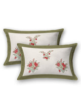 Handblock Print Super King Bedsheet in Extra Soft Percale Cotton with 2 Pillow covers