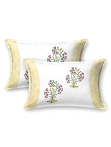 Extra Soft Percale Cotton Super King Handblock Print Bedsheet with 2 Pillow Covers + 1 Sham Pillow Cover