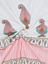 Extra Soft Percale Cotton Super King Handblock Print Bedsheet with 2 Pillow Covers