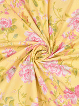 Floral Print Super King Cotton Bedsheet with 2 Pillow Covers