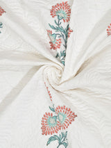 Quilted Floral Printed Reversible Bedcover with 2 Pillow Covers