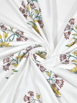 Extra Soft Percale Cotton Super King Handblock Print Bedsheet with 2 Pillow Covers + 1 Sham Pillow Cover