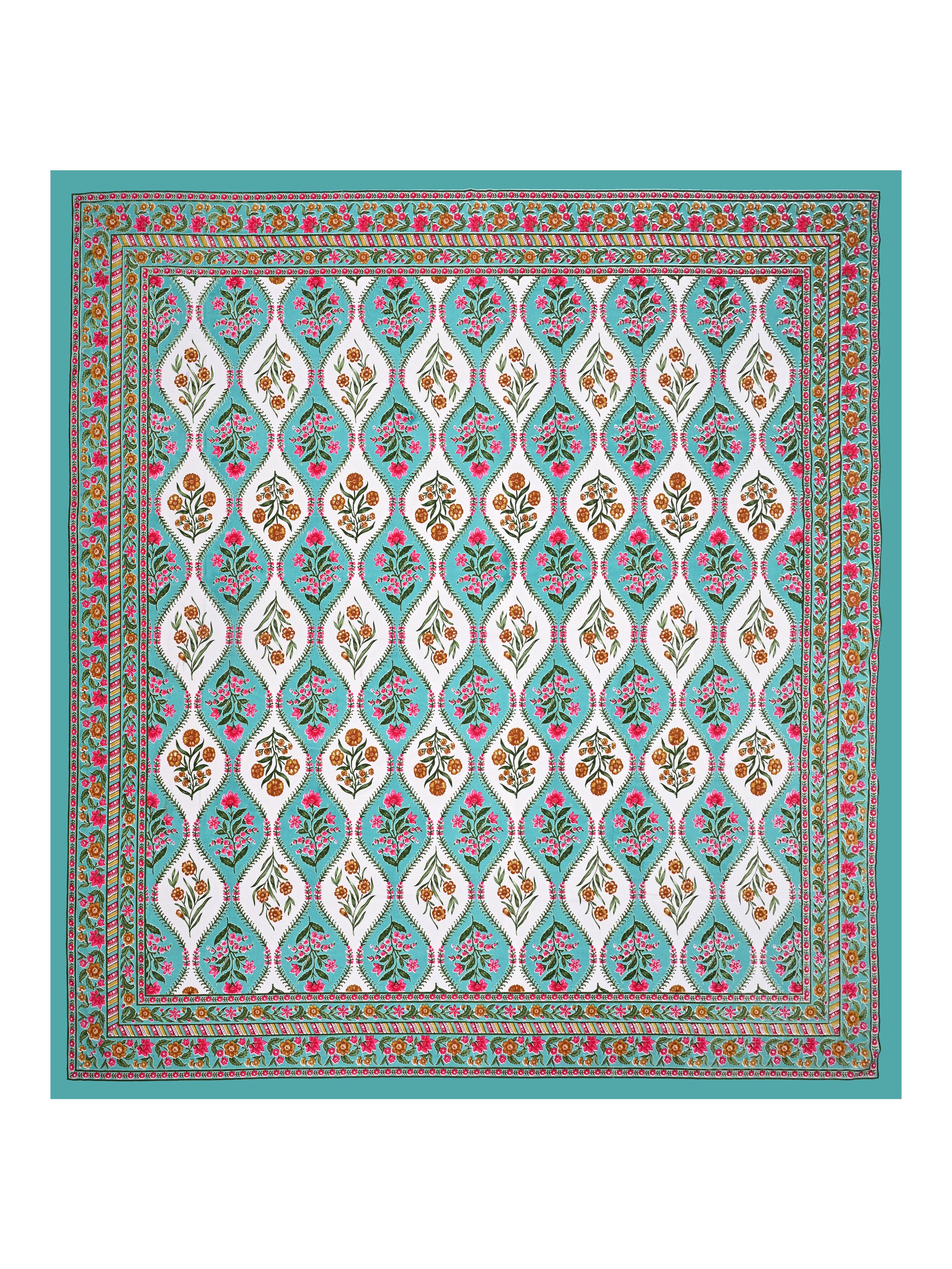 Cotton Printed Bedsheet with 2 Pillow Covers - (108 x 108 Inch)