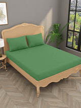 Luxury 400 TC Solid Cotton Bedsheet – 108 x 108 Inches with 2 Pillow Covers | Premium Cotton Comfort