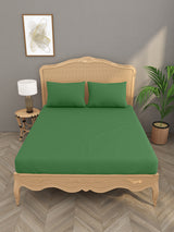 Luxury 400 TC Solid Cotton Bedsheet – 108 x 108 Inches with 2 Pillow Covers | Premium Cotton Comfort