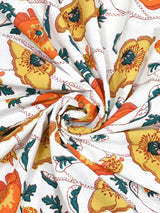 Floral Print Cotton Double King Bedsheet with 2 Pillow Covers