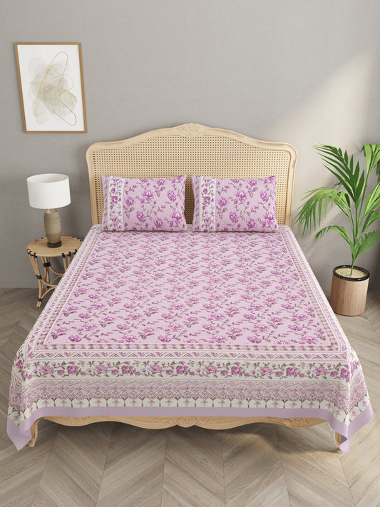 Double King Bedsheet with 2 Pillow Covers