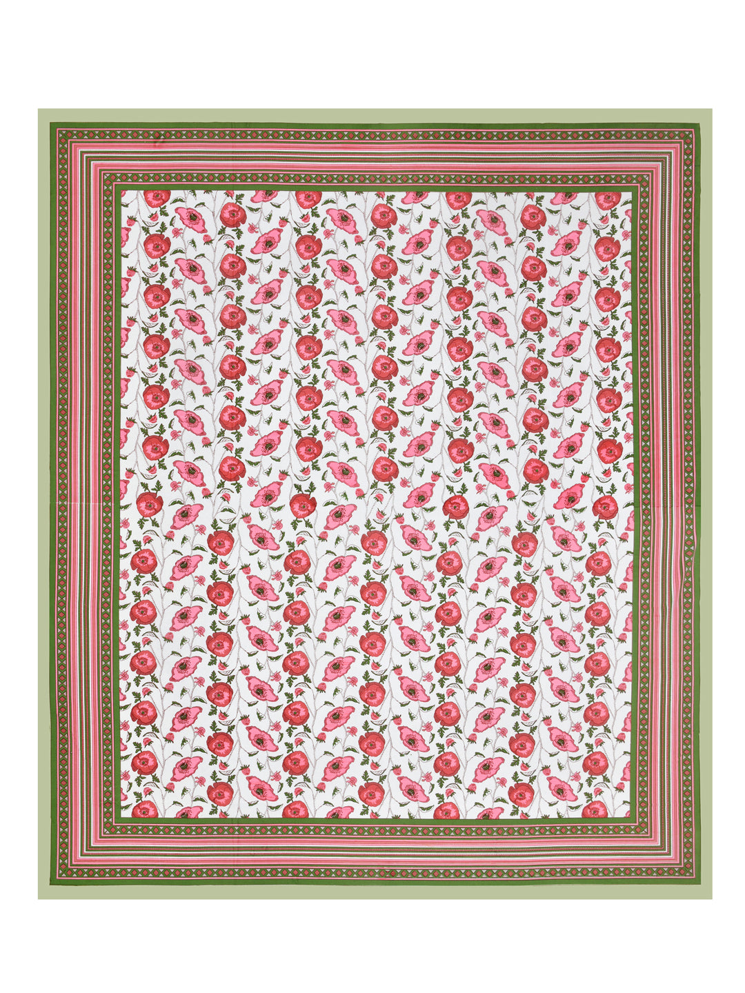 Floral Print Cotton Double King Bedsheet with 2 Pillow Covers