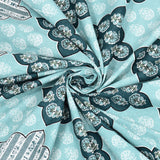 Floral Print Cotton Double King Bedsheet with 2 Pillow Covers
