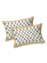 Floral Print Cotton Double King Bedsheet with 2 Pillow Covers