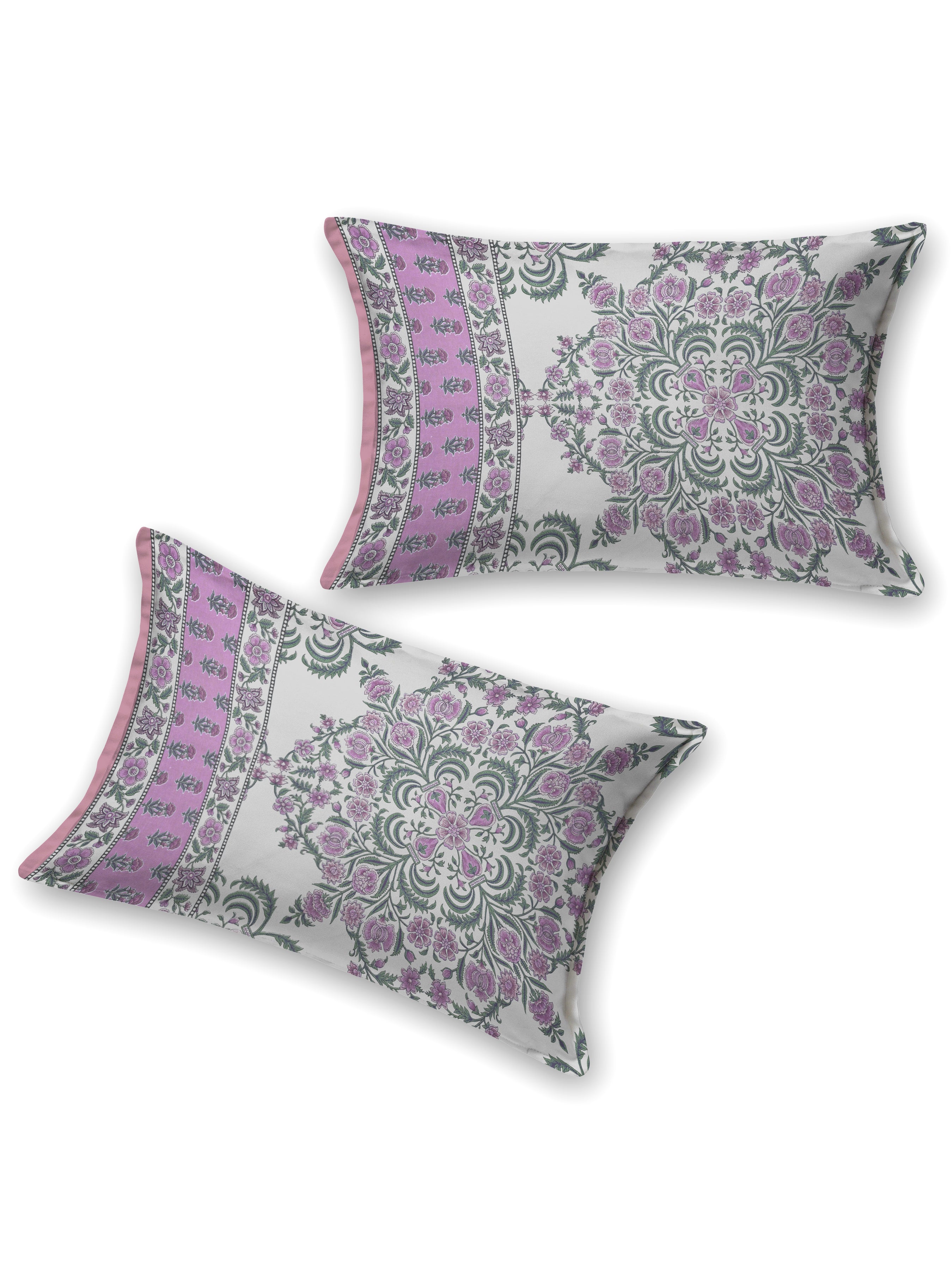 Cotton Printed Bedsheet with 2 Pillow Covers - (108 x 108 Inch)