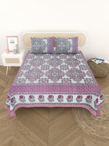 Cotton Printed Bedsheet with 2 Pillow Covers - (108 x 108 Inch)