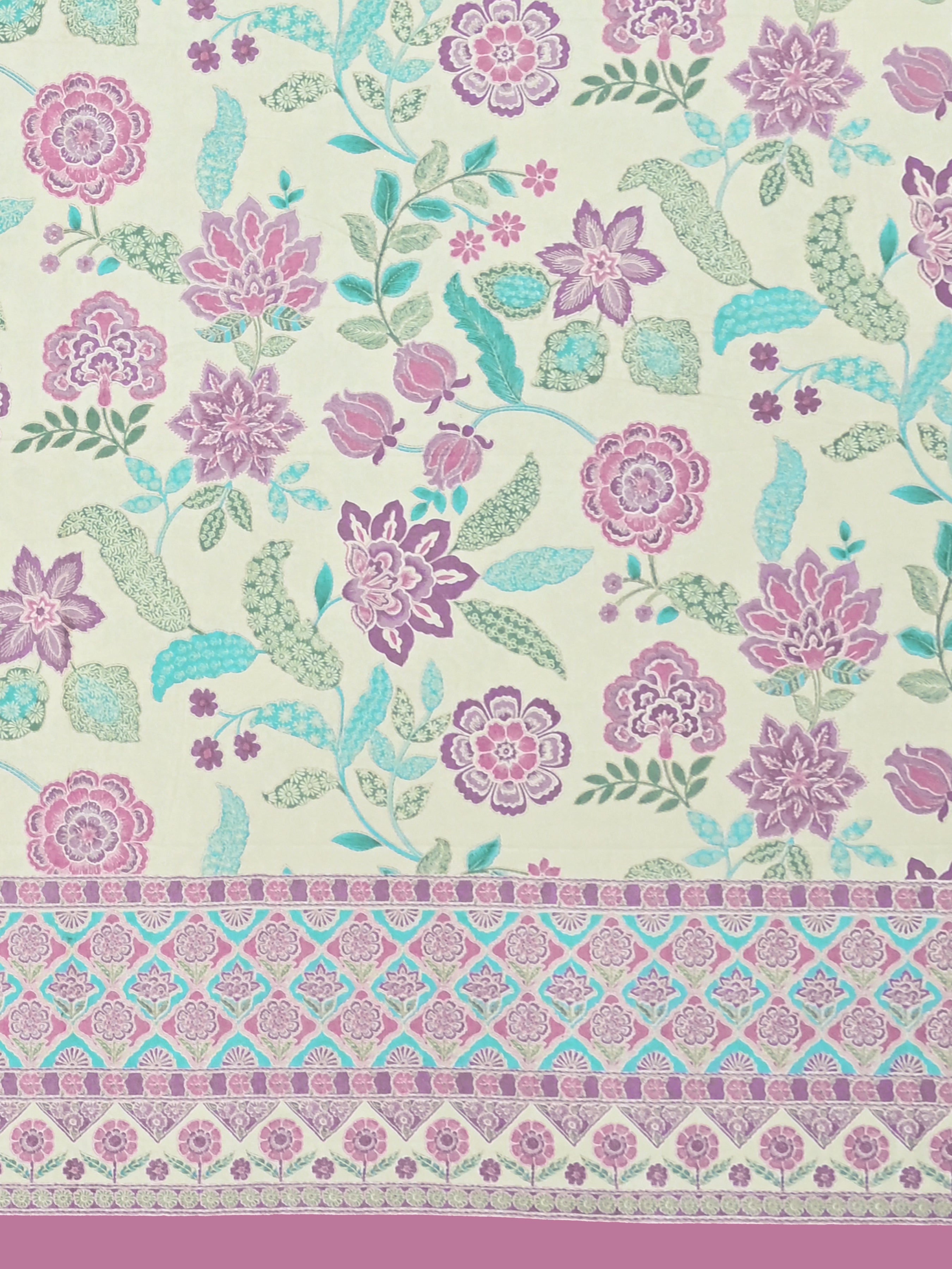 Cotton Printed Bedsheet with 2 Pillow Covers - (108 x 108 Inch)