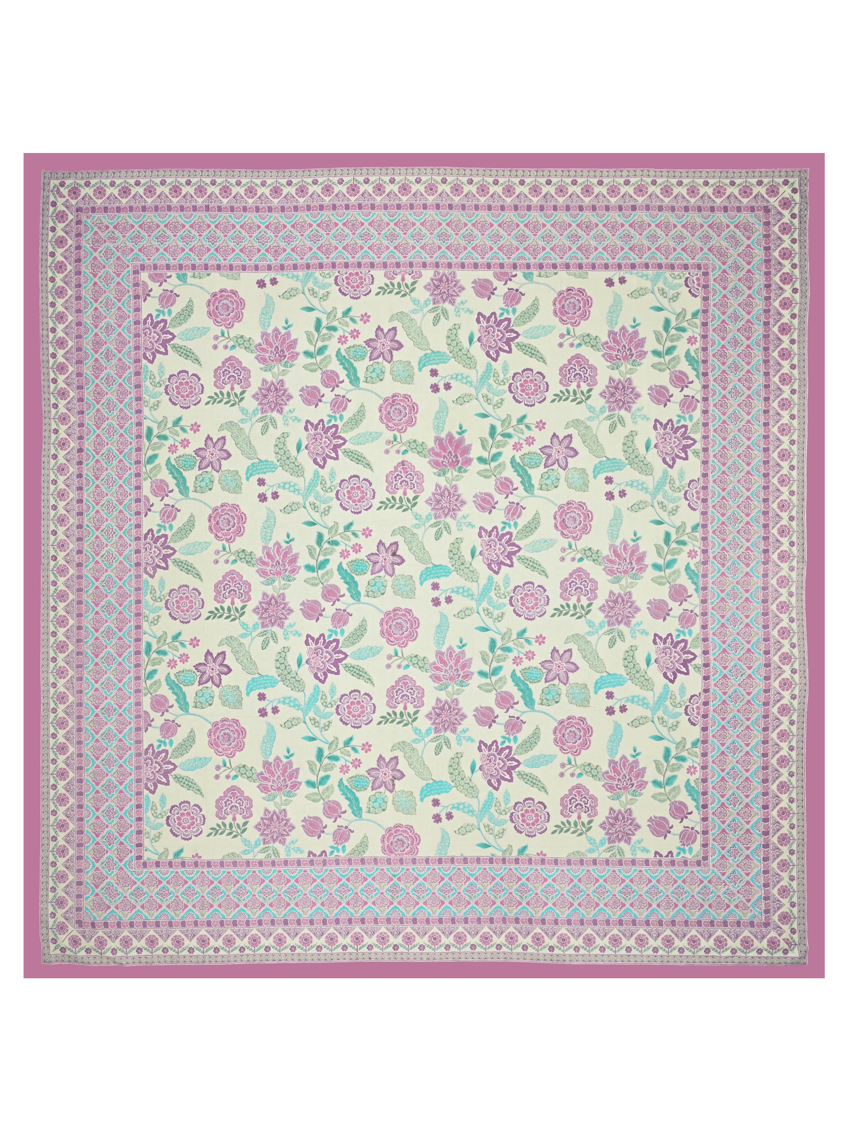 Cotton Printed Bedsheet with 2 Pillow Covers - (108 x 108 Inch)