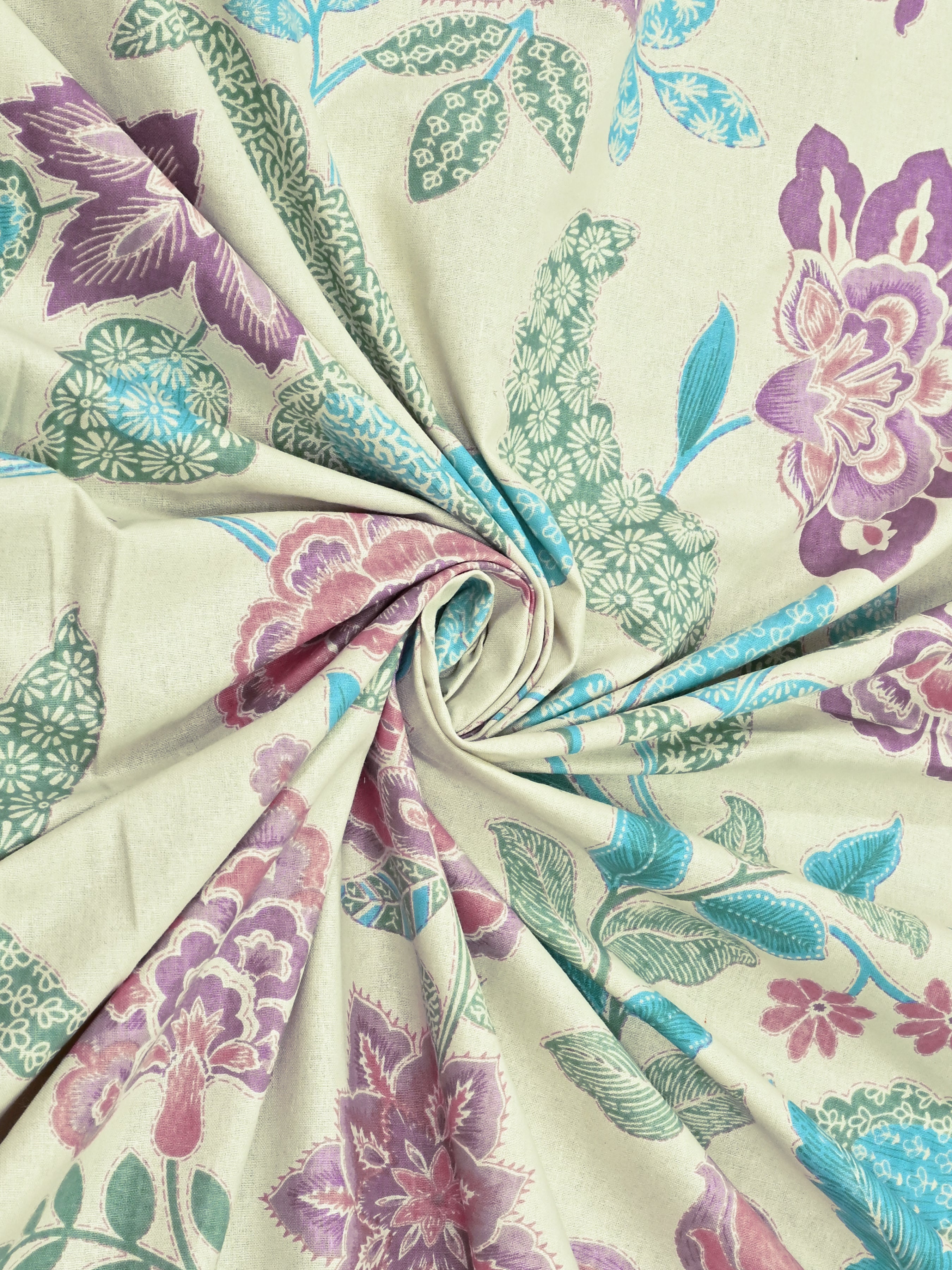 Cotton Printed Bedsheet with 2 Pillow Covers - (108 x 108 Inch)