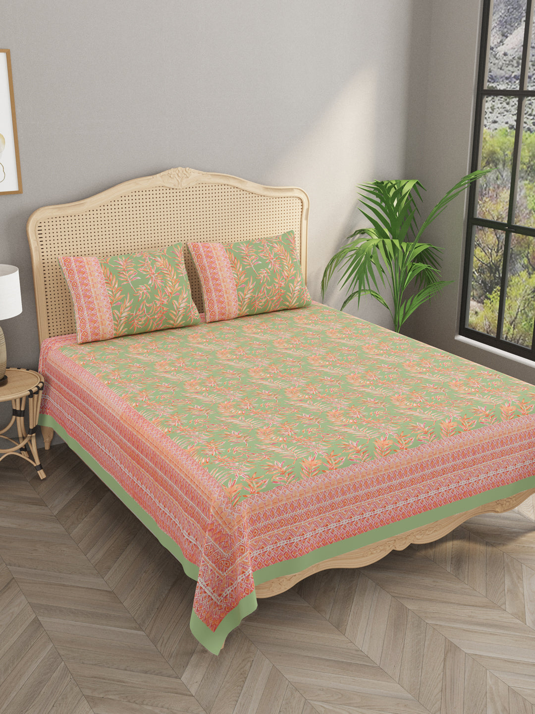 Double King Bedsheet with 2 Pillow Covers