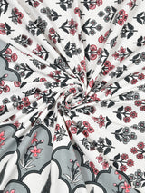 Floral Print Cotton Double King Bedsheet with 2 Pillow Covers