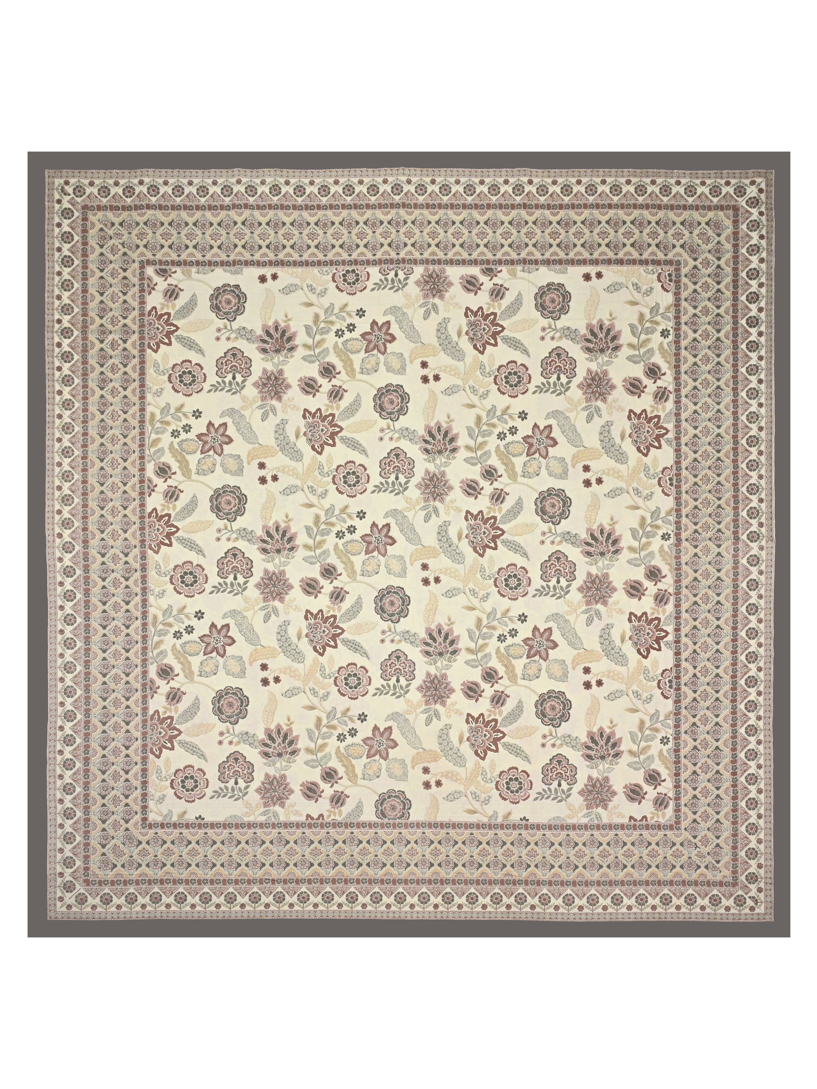Cotton Printed Bedsheet with 2 Pillow Covers - (108 x 108 Inch)