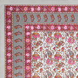 Floral Print Cotton Double King Bedsheet with 2 Pillow Covers