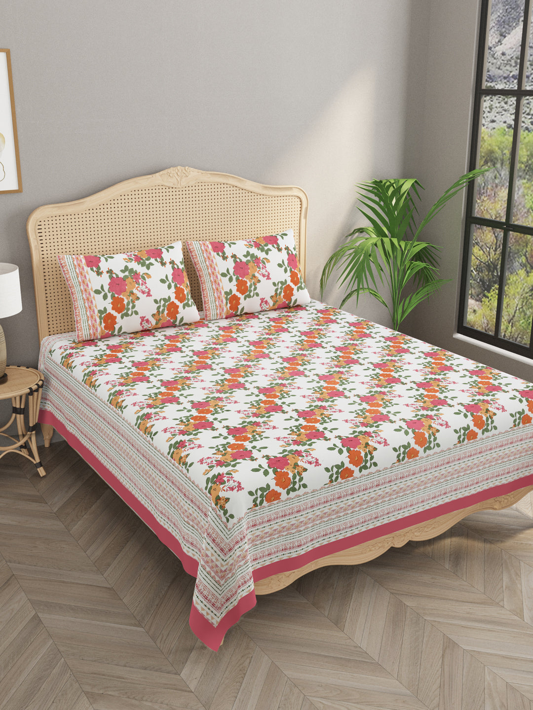 Double King Bedsheet with 2 Pillow Covers