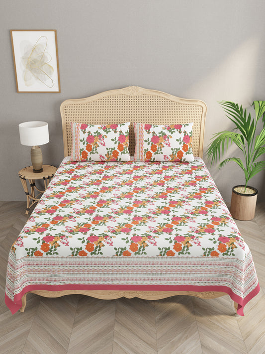 Double King Bedsheet with 2 Pillow Covers