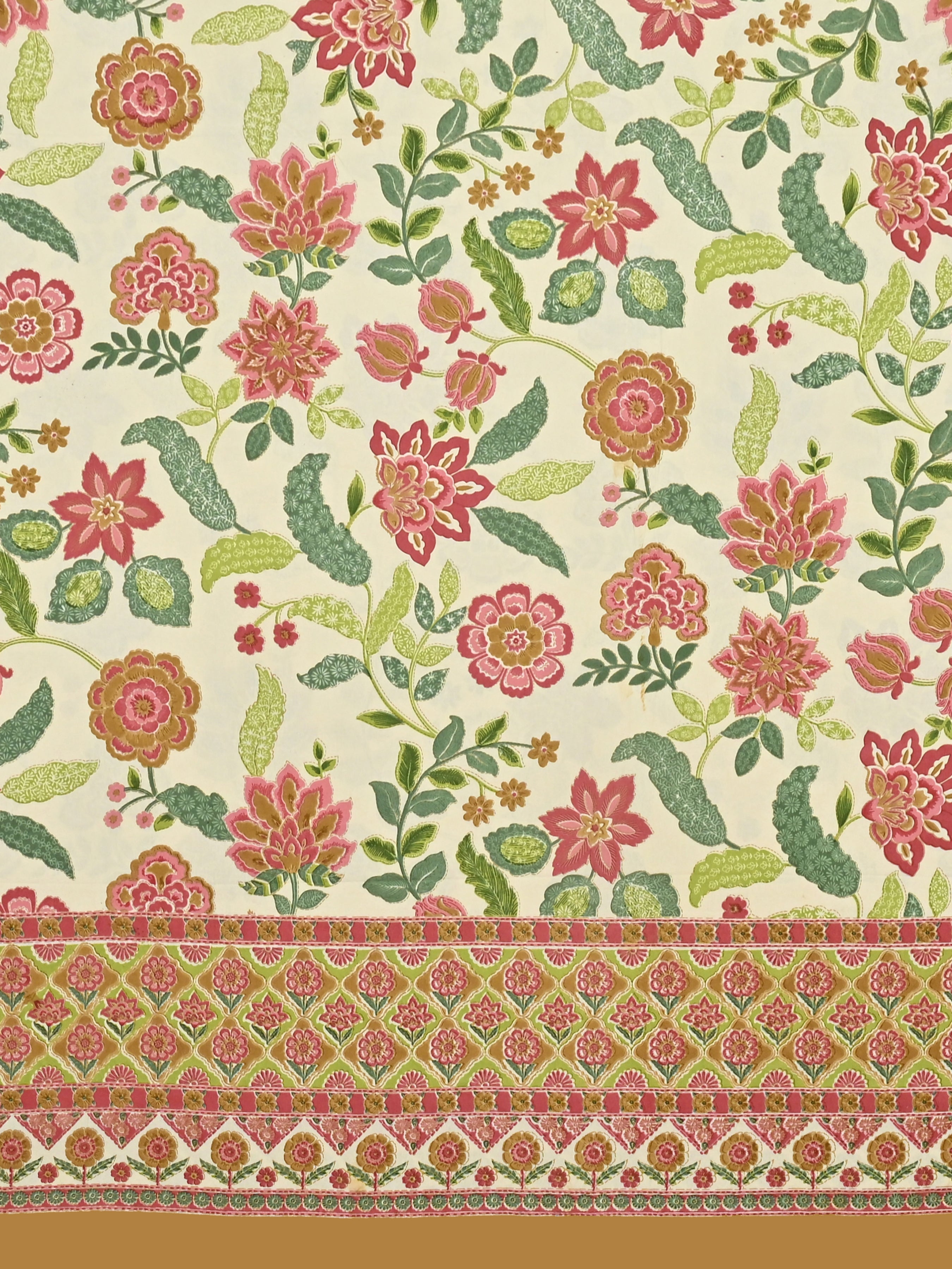 Cotton Printed Bedsheet with 2 Pillow Covers - (108 x 108 Inch)