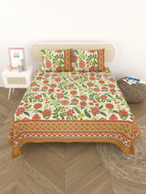 Cotton Printed Bedsheet with 2 Pillow Covers - (108 x 108 Inch)
