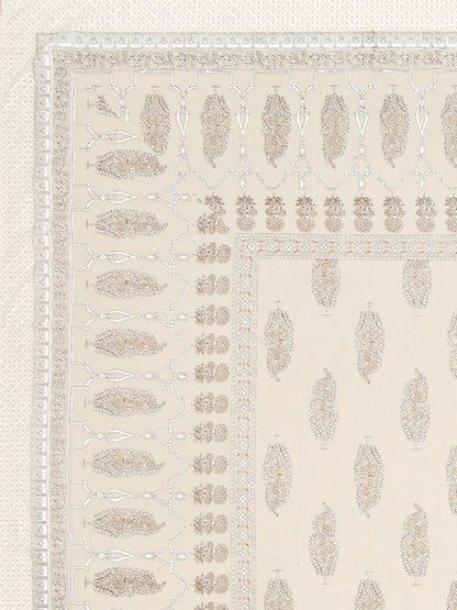 Cotton Gold Print Double King Bedsheet with 2 Pillow Covers