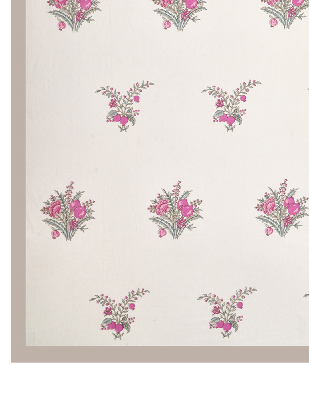 Handblock Print Super King Bedsheet in Extra Soft Percale Cotton with 2 Pillow covers