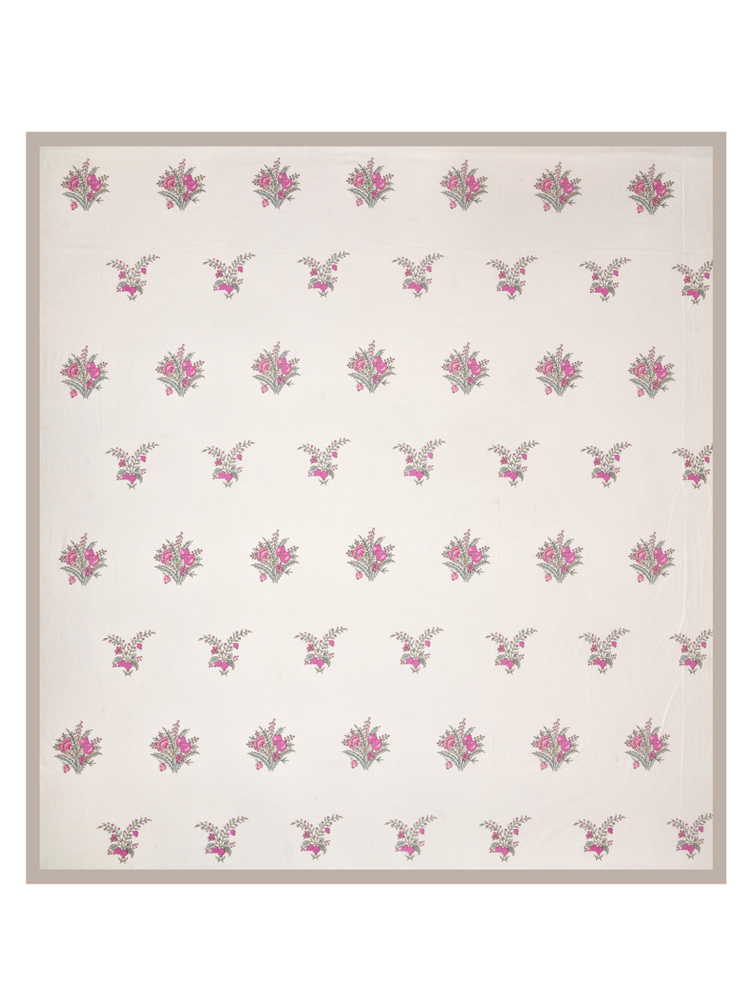 Handblock Print Super King Bedsheet in Extra Soft Percale Cotton with 2 Pillow covers