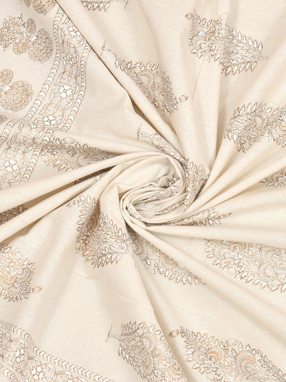 Cotton Gold Print Double King Bedsheet with 2 Pillow Covers