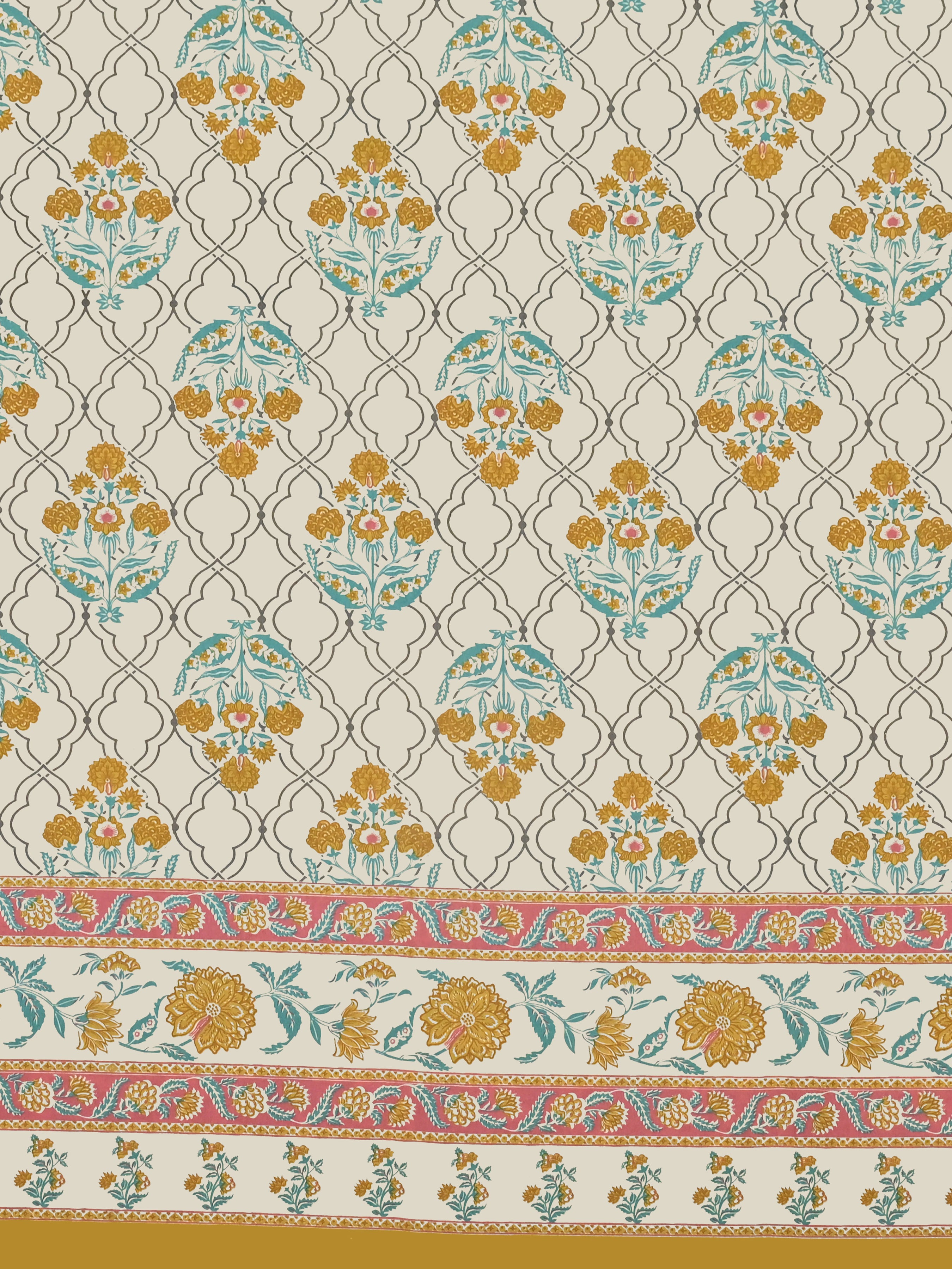 Cotton Printed Bedsheet with 2 Pillow Covers - (108 x 108 Inch)