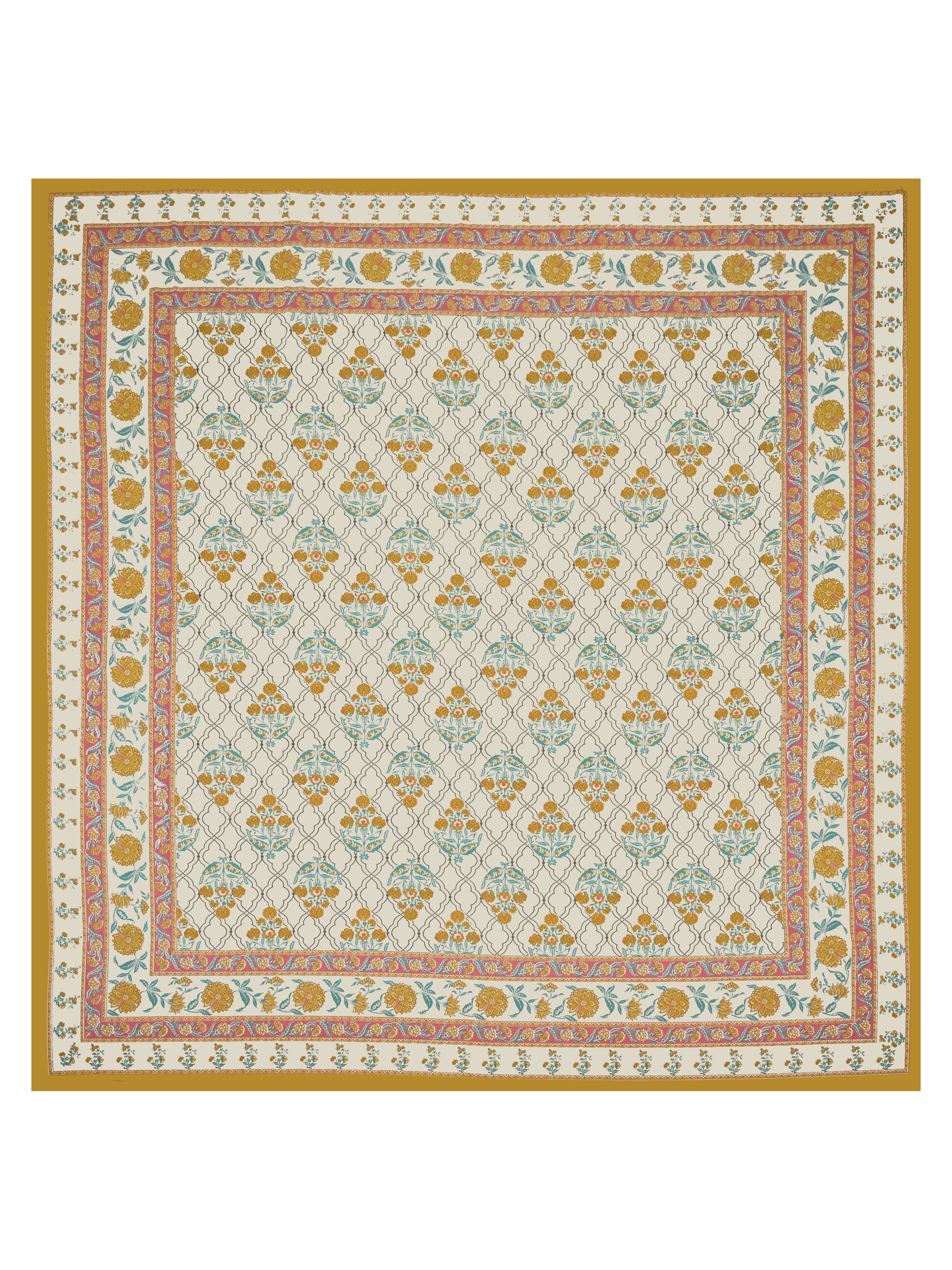 Cotton Printed Bedsheet with 2 Pillow Covers - (108 x 108 Inch)