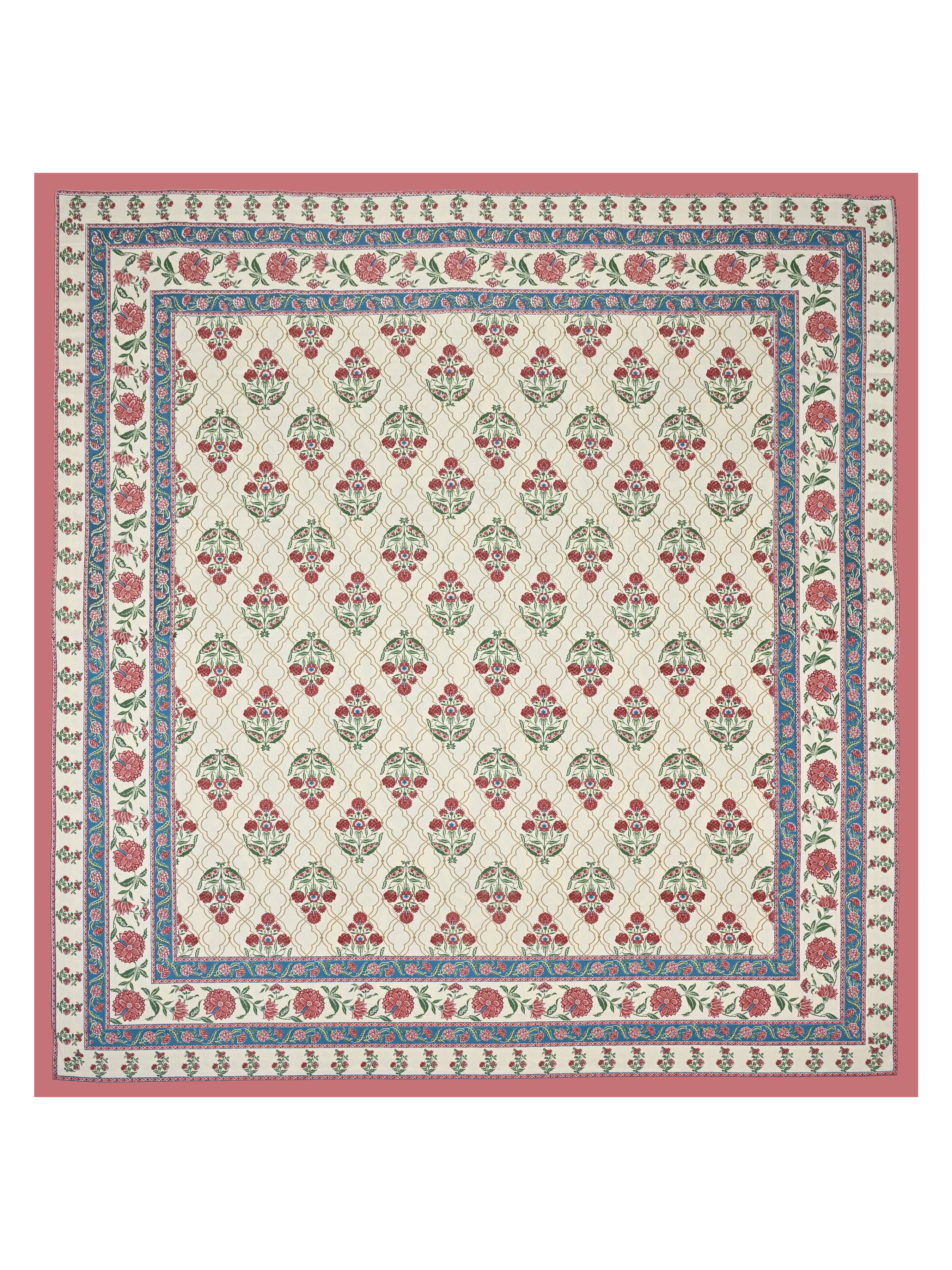 Cotton Printed Bedsheet with 2 Pillow Covers - (108 x 108 Inch)