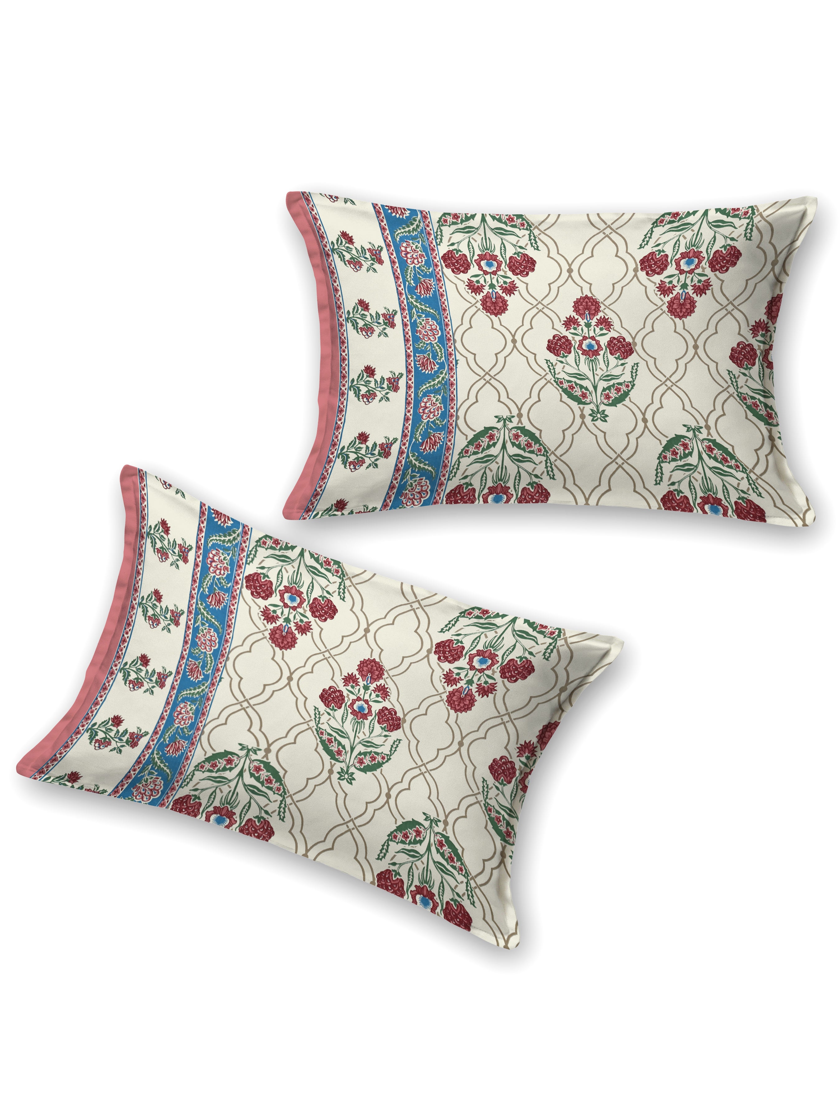 Cotton Printed Bedsheet with 2 Pillow Covers - (108 x 108 Inch)