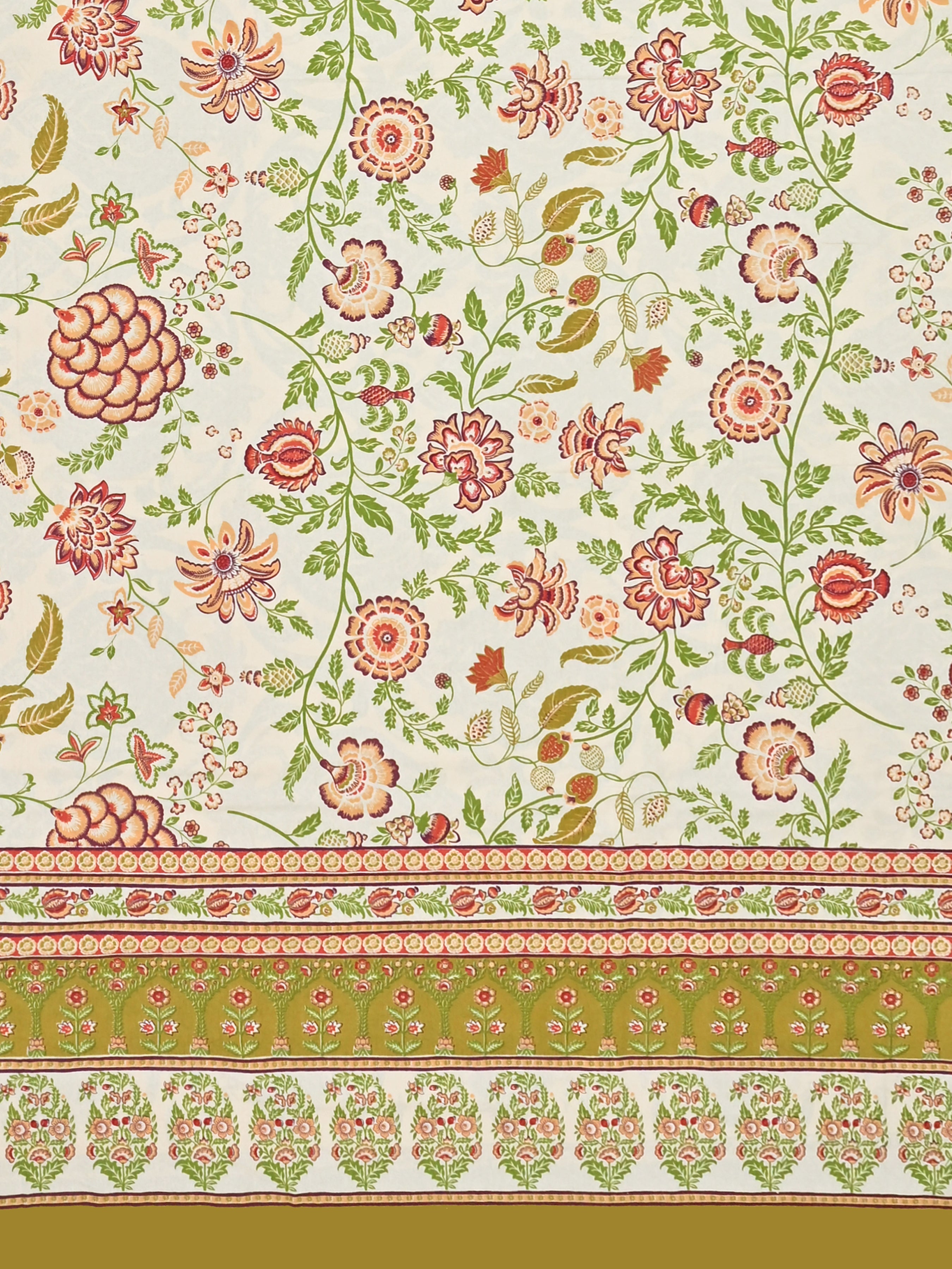 Cotton Printed Bedsheet with 2 Pillow Covers - (108 x 108 Inch)