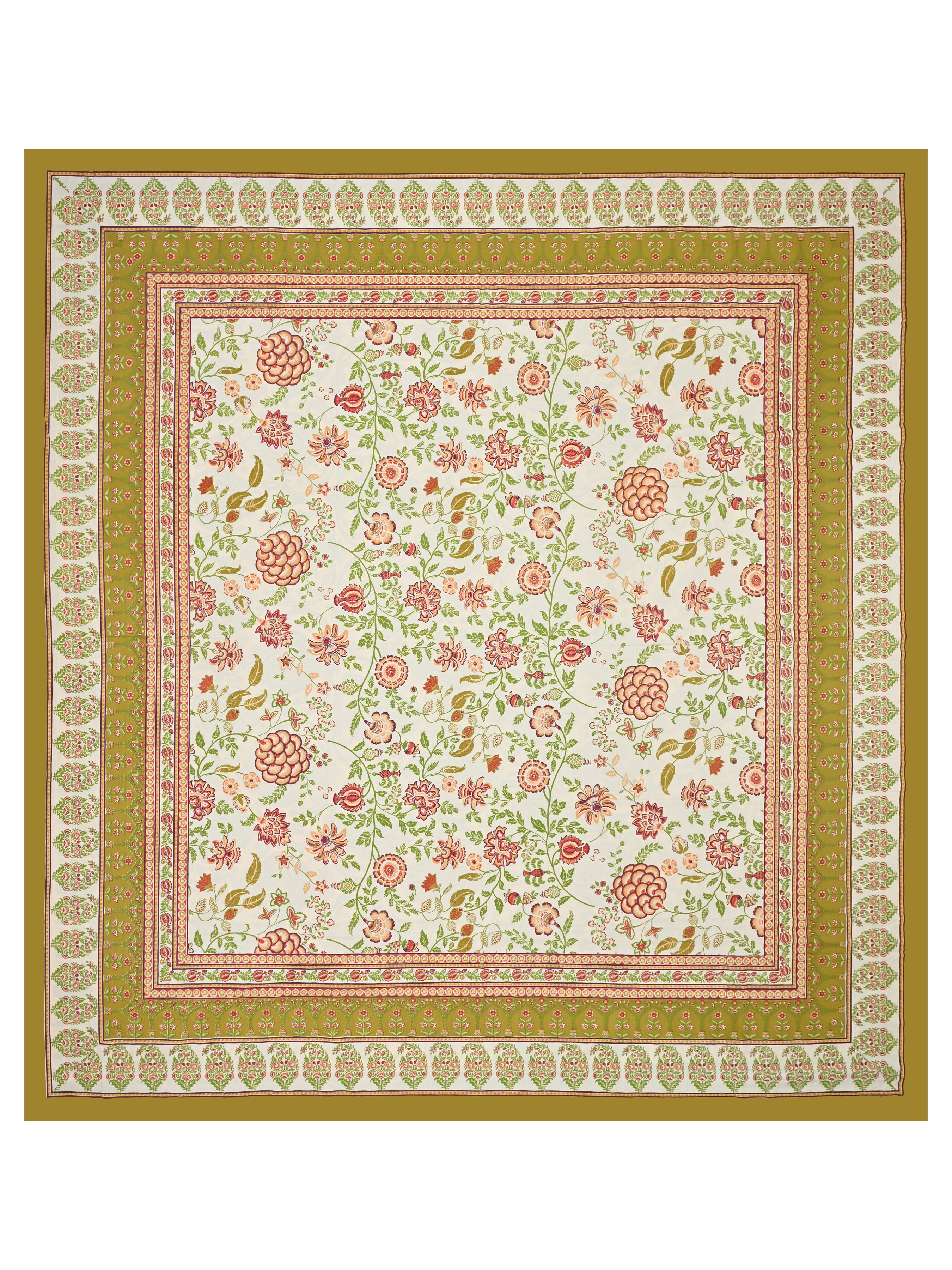 Cotton Printed Bedsheet with 2 Pillow Covers - (108 x 108 Inch)