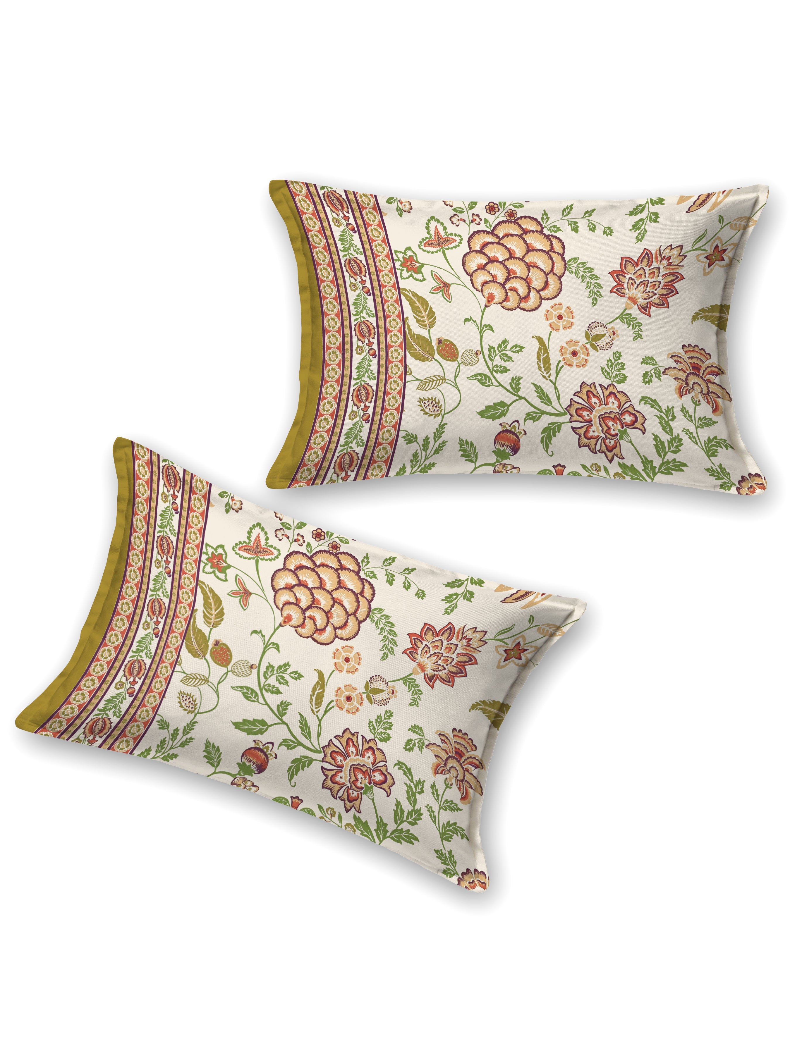 Cotton Printed Bedsheet with 2 Pillow Covers - (108 x 108 Inch)