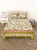 Cotton Printed Bedsheet with 2 Pillow Covers - (108 x 108 Inch)