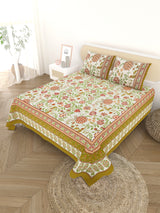 Cotton Printed Bedsheet with 2 Pillow Covers - (108 x 108 Inch)